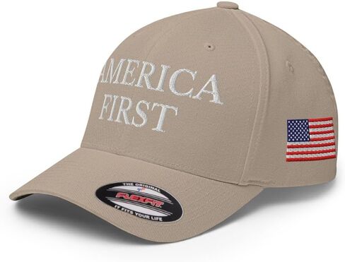 FX America First Fitted Hat Embroidered Curved Bill Mid Crown Closed-Back Structured Twill Cap in Saudi Arabia