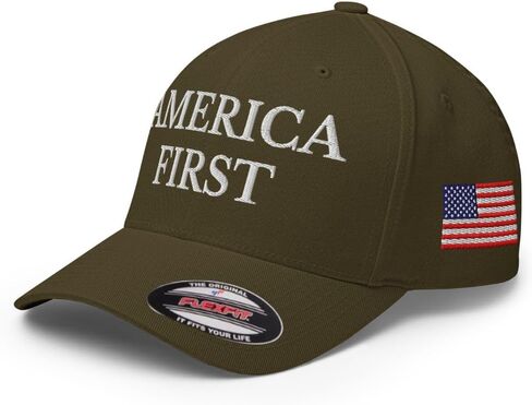 FX America First Fitted Hat Embroidered Curved Bill Mid Crown Closed-Back Structured Twill Cap in Saudi Arabia