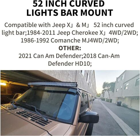 2 Pcs 52" Curved LED Light Bar Mounting Brackets for Upper Windshield - Fits 1999-2006 Chevy Silverado, Tahoe, Suburban, Avalanche & GMC Yukon Sierra in Kuwait