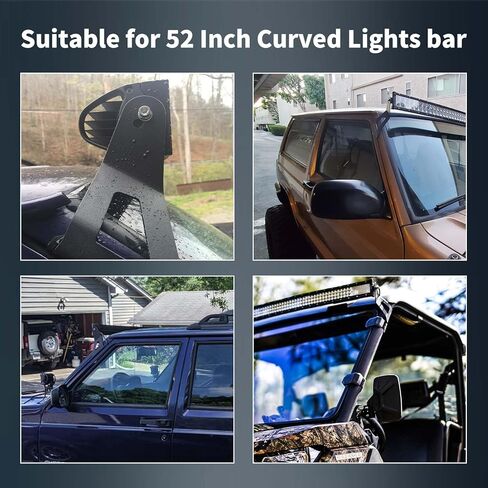 2 Pcs 52" Curved LED Light Bar Mounting Brackets for Upper Windshield - Fits 1999-2006 Chevy Silverado, Tahoe, Suburban, Avalanche & GMC Yukon Sierra in Kuwait