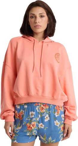 سترة Volcom النسائية ذات القلنسوة Beach Bum Crop - بلوفر من النوع الثقيل in Saudi Arabia