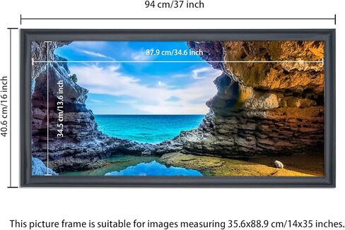 إطار صورة بانورامي مقاس 14 × 35 إطار صورة من الخشب الصلب الأسود مقاس 14 × 35 بوصة إطار رسم مقاس 14 × 35 بوصة (S23B1435) in Saudi Arabia