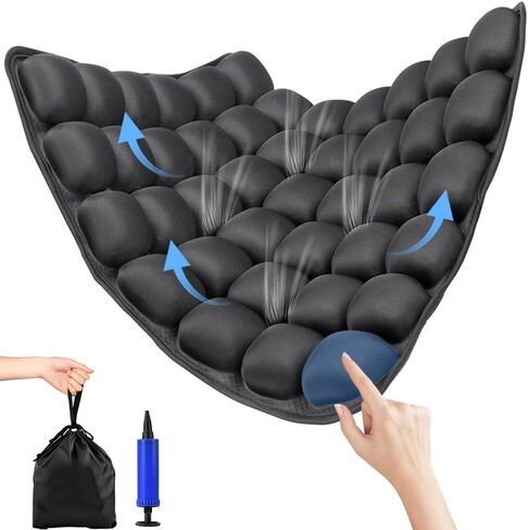 Sondor Travel Cushion - Inflatable Travel Seat Cushion for Airplane,3D Inflatable Air Cells Provide Body Support,for Wheelchairs,Driving,Office (Balck-49) in Saudi Arabia