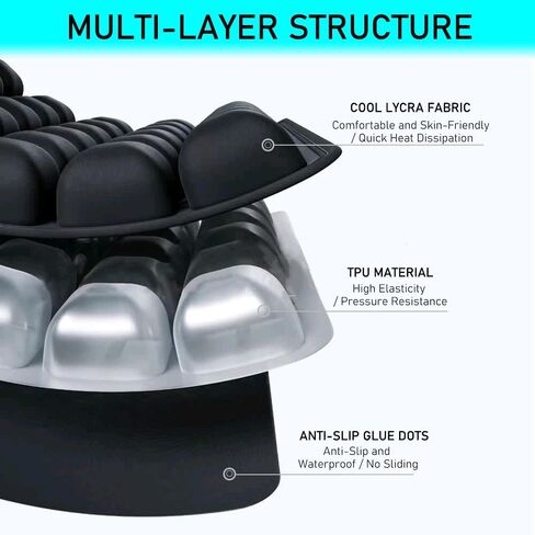 Sondor Travel Cushion - Inflatable Travel Seat Cushion for Airplane,3D Inflatable Air Cells Provide Body Support,for Wheelchairs,Driving,Office (Balck-49) in Saudi Arabia