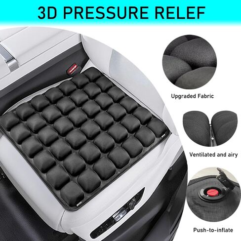 Sondor Travel Cushion - Inflatable Travel Seat Cushion for Airplane,3D Inflatable Air Cells Provide Body Support,for Wheelchairs,Driving,Office (Balck-49) in Saudi Arabia