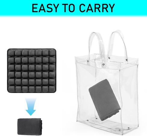 Sondor Travel Cushion - Inflatable Travel Seat Cushion for Airplane,3D Inflatable Air Cells Provide Body Support,for Wheelchairs,Driving,Office (Balck-49) in Saudi Arabia