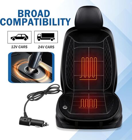 Buybai 1Pack Comfortbale غطاء مقعد جلدي أسود فريد من نوعه، وسادة غطاء مقعد عالمية، وسادة مقعد ناعمة للسفر وليس للمكتب المنزلي (أسود) (عبوتان أسود) in Kuwait