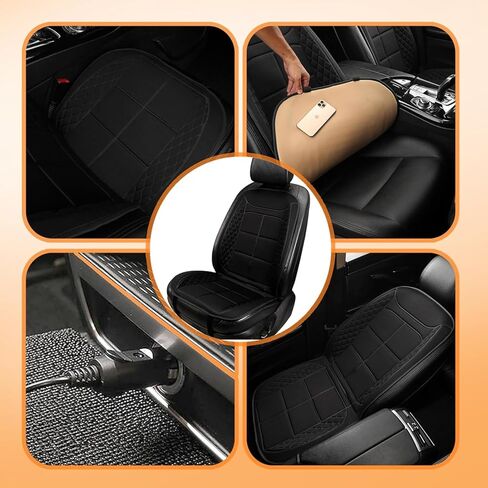 Buybai 1Pack Comfortbale غطاء مقعد جلدي أسود فريد من نوعه، وسادة غطاء مقعد عالمية، وسادة مقعد ناعمة للسفر وليس للمكتب المنزلي (أسود) (عبوتان أسود) in Kuwait