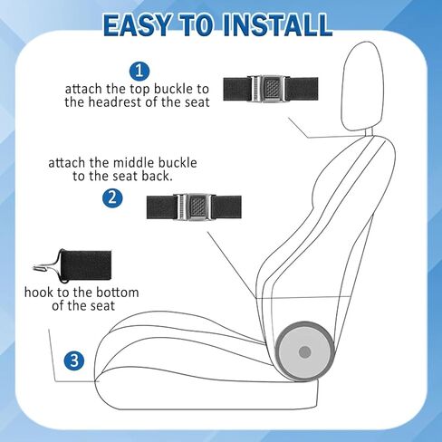 Buybai 1Pack Comfortbale غطاء مقعد جلدي أسود فريد من نوعه، وسادة غطاء مقعد عالمية، وسادة مقعد ناعمة للسفر وليس للمكتب المنزلي (أسود) (عبوتان أسود) in Kuwait