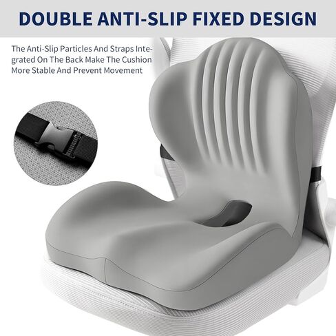 Lotarrotta Ergonomic Car Seat Cushion with Lumbar Support for Truck Driver, Multi - Purpose Orthopedic Seat Pillow for Office Chair, Car, Dining Chair as Gift, Sciatica Relief for Back, Hip, Leg Pain in Saudi Arabia