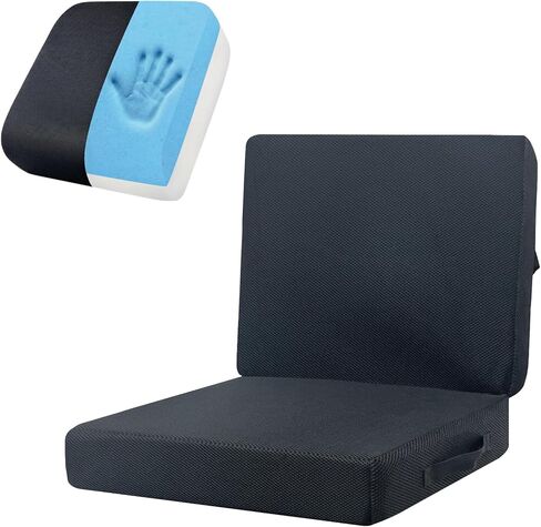 مقعد سيارة سميك مع ظهر، وسادة مقعد لتخفيف آلام عظام الذيل، نسيج شبكي قابل للتنفس، لوسادة كرسي المكتب، مقعد سيارة للبالغين، كرسي متحرك (أسود) in Kuwait