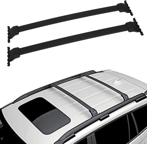 4 قطعة حامل سقفي سياج جانبي + قضبان متقاطعة لـ 2019 2020 2021 2022 2023 2024 2025 Honda Passport طقم ألومنيوم أسود in Saudi Arabia