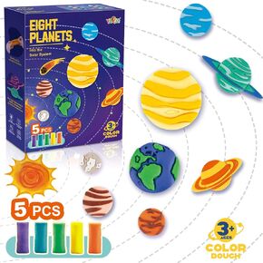 HASAYAQI Solar System Play Dough Sets for Kids Ages 4-8 Educational Gift for Boys & Girls