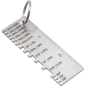 Stainless Steel Wire/Metal Sheet Thickness Gauge, Welding Gage, Plated Size Inspection Tool, Welding Clamp