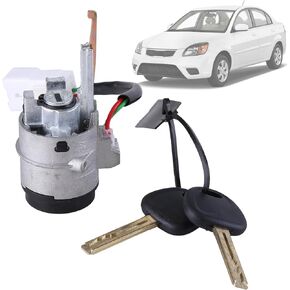 moseiny 81900-1GF20 Ignition Lock Cylinder with 2 Keys Compatible for 2010 2011 Kia Rio Rio5 Car Ignition Switch Lock Cylinder, Left Driver Side Door Lock Cylinder 819001GF20