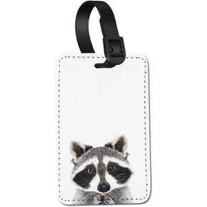 WIRESTER PU Leather Luggage Tag Name Tag Bag Tag for Travel Suitcase Baggage Luggage - Winking Golden Retriever