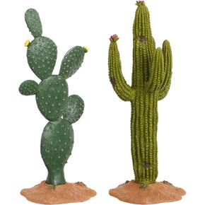 زخارف YOXCASTSLG صبار راتنج، قطعتان مقاس 5. 5 بوصات نباتات صبار ديكور لخزان الزواحف - ملحقات محاكاة موطن الصبار للسلحفاة السحلية التنين الملتحي الحرباء الفهد أبو بريص ثعبان السمك in Kuwait