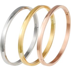 KINGCHU JEWELRY Engraved Bracelets For Women Stainless Steel Bracelet Personalized Gold Plated Bangle Birthday Gift Girls Mother's Day Valentine's Day