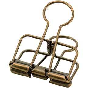 Hollow Out Paper Binder Clip Invoice Bill Clip Office Supplies Pack of 10 (M, Bronze)