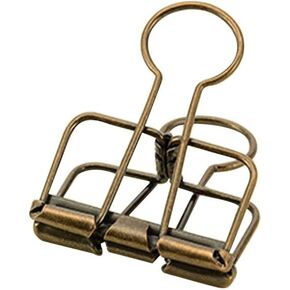 Hollow Out Paper Binder Clip Invoice Bill Clip Office Supplies Pack of 10 (M, Bronze)