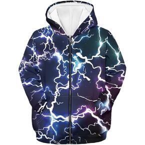 Parprinty Soft Loose Fit Boys Animal Print Zip Up Hoodies with Pockets Comfort Hooded Jacket