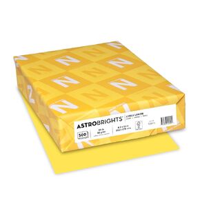 Astrobrights Punchy Pastel Colored Paper, 8,5" x 11", 24 lb./89 gsm, Lively Lemon, 500 Sheets (92015)