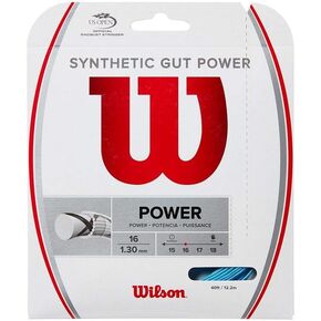 Wilson Synthetic Gut Power 16 Tennis String - Set, Bright Blue