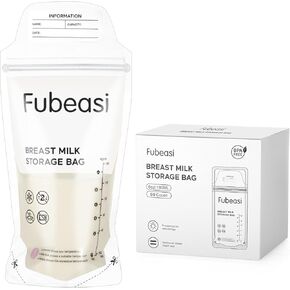 Breastmilk Storing Bags,Temp-Sensing Discoloration Milk Storing Bags for Breastfeeding, Leak Proof Double Zipper Seal Self Standing Breastmilk Bags for Breastfeeding - 6 OZ/180ml (60 Count)