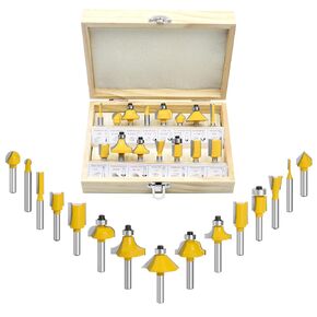 Ozmatip Router Bit Set ,Tungsten Carbide Router Bits Set 1/4 Shank,35 Piece Router Bit Kit for DIY, Woodworking Project,American Router Bit Set with Premium Aluminum Carry Storage Case