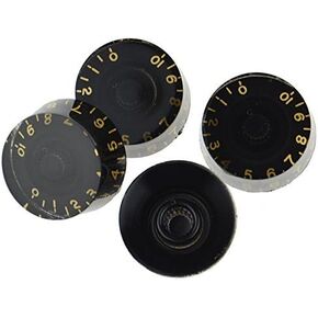 4X Black Guitar Speed Control Knobs Tone Volume Knobs Pots for Electric Guitar