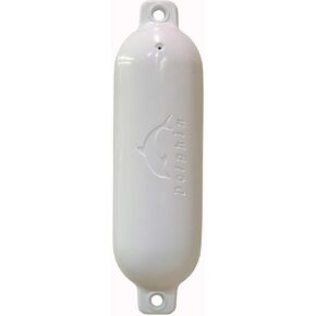 Dock Edge Dolphin Twin Eye Smooth Boat Fenders, 4.5" x 16", White