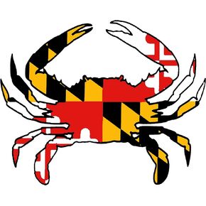 Maryland Crab Sticker ( 7 x 5.5 ) MD State Flag Decal Wheezeway