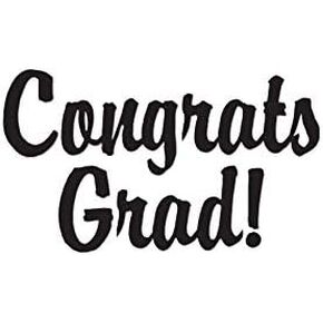 Congrats Gradation - ملصق من الفينيل - مقاس 6 بوصة × 3.5 بوصة - أسود