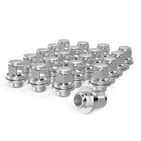 20 pcs 12x1.25 Wheel Lug Nuts, 1.46 inch Overall Length Mag Style Lug Nuts with Closed End for Factory Aluminum Wheels, Black
