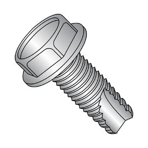 Small Parts 08063W188 18-8 Stainless Steel Thread Cutting Screw, Plain Finish, Hex Washer Head, Type 23, #8-32 Thread Size, 3/8" Length (Pack of 50)