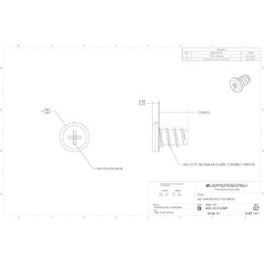 M2 X 3mm Plastic Thread Forming Screw Zinc Plated Steel Undersized Pan Head Phillips Drive (100 Pcs) - M20-30-P-Z-UP