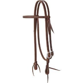 Weaver Leather Working Tack Straight Browband Stainless Steel Single Buckle Headstall, Oiled Canyon Rose, 5/8"