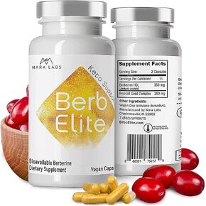 Mara Labs BerbElite | 350mg Berberine HCL & Broccoli Seed Complex for Increase Bioavailability | 15 Servings