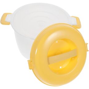 Microwave Rice Cooker Rice Steamer: Round Microwave Food Container Microwaveable Rice Pasta Cooker Microwave Rice Steamer for Rice Chicken Pasta