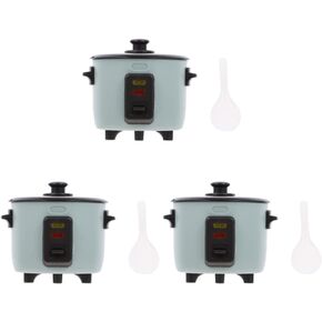 Kisangel 3pcs Dollhouse Rice Cooker Rice Maker Cooker Mini House Rice Cooker Miniature Rice Cooker Camping Rice Cooker Mini Stuff Mini Verse Make it Mini Food Decor Plastic Toy Furniture