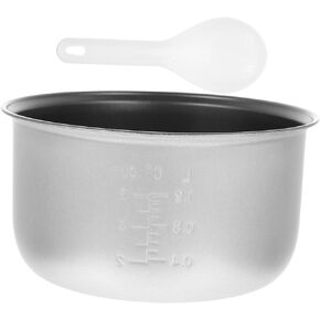 SHOWERORO Rice Cooker Liner Rice Cooker Inner Pot Replacement Rice Pot Replacement Steaming Pot Non- Stick Inner Aroma Slow Cooker Liners Household Cooker Inner Pot 3l Alloy Indoor Chocolate
