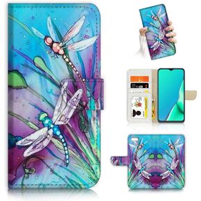 for iPod 7, iPod 6, iPod Touch 7th, 6th Generation, Designed Flip Wallet Case Cover, A23002 Blue Dragonfly 23002