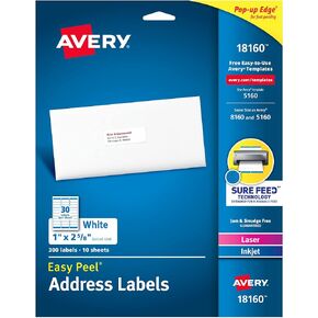 Avery Easy Peel Printable Address Labels and Return Address Labels (18260 + 8167)
