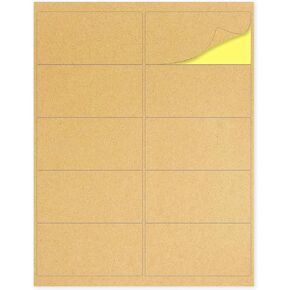 Kraft Labels Stickers, Laser/Inkjet Printer Lables, Write or Print, Letter Size (2" x 4" Pack of 300)