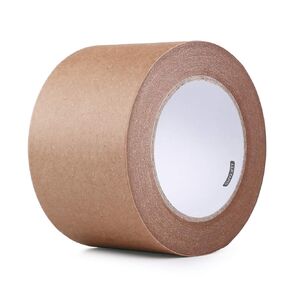 LLPT Kraft Paper Gummed Tape Recyclable Writable Tearable for Carton Sealing Photo Frame Seal 3" x 165 Ft Color Brown (PGB130)