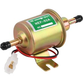 12V Universal Electric Fuel Pump, Low Pressure 2.5-4 PSI Inline Fuel Pump, Gas Diesel Gasoline Transfer Fuel Pump for Carburetor Lawn Mower Boat Carter HEP-02A