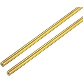 uxcell 2PCS 0.2mm x 0.8mm x 500mm Brass Pipe Tube Round Bar Rod