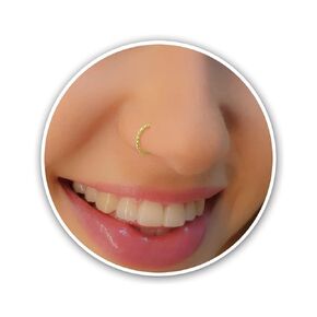 Tiny Gold Nose Ring Hoop - 20 Gauge Snug Nose Hoop Thin Cut Wire Gold Filled Nose Piercings Hoops - Nose Piercing Rings