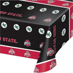 Creative Converting The Ohio State University Plastic Table Cover, 54"x108" -