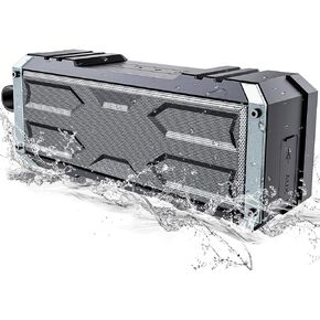 COMISO Bluetooth Speaker, Portable Speaker V5.3 with 20W Loud Stereo Sound, IPX7 Waterproof Speaker with Deep Bass, 24-Hour Playtime,Rugged Metal,Compact, Wireless Speaker For Outdoor/Home/Travel/Gift